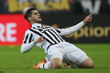 Morata celebra un gol con la Juventus.