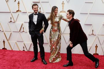 Jamie Dornan, Amelia Warner y Andrew Garfield.