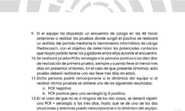 El protocolo de LaLiga limita el uso de vestuarios y prohíbe duchas
