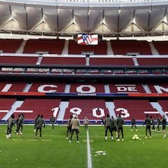 El Atleti se ejercita en el Wanda cuatro días después