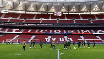 El Atleti se ejercita en el Wanda cuatro días después