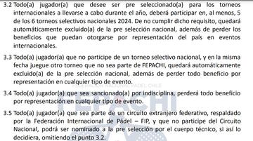 Los puntos 3.2 y 3.5 de las bases 2024 de Fepachi Menores fueron modificados hace unas semanas, lo que perjudicó a Vicente Soto.