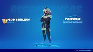 Conseguimos la skin Punkromado gratis por subir un total de cincuenta niveles nuestra cuenta