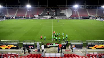 Entrenamiento de la Real Sociedad ayer en el AFAS Stadion.