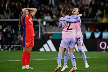 Wellington (New Zealand), 05/08/2023.- Japan celebrates the goal of Risa Shimizu during the FIFA Women's World Cup 2023 Round of 16 soccer match between Japan and Norway at Wellington Regional Stadium in Wellington, New Zealand, 05 August 2023. (Mundial de Fútbol, Japón, Nueva Zelanda, Noruega) EFE/EPA/MASANORI UDAGAWA AUSTRALIA AND NEW ZEALAND OUT EDITORIAL USE ONLY
