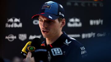Max Verstappen, habla con la Prensa en el GP de Australia.