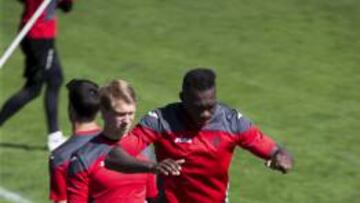 Felipe Caicedo, en el entrenamiento de este miércoles.