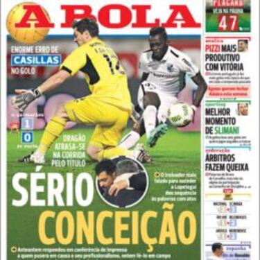 La prensa lusa carga contra Casillas: "Manos de mantequilla"