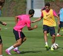 El Barcelona se entrena sin Adriano Correia ni Rafinha