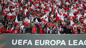Afición del Sevilla en el partido de semifinales de Europa League ante el Shakhtar Donetsk