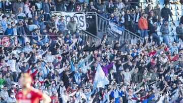 Grada de animación del Celta durante el partido entre el Celta y el Getafe disputado en Balaídos.