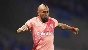 Arturo Vidal, durante uno de sus últimos partidos con el Barcelona.