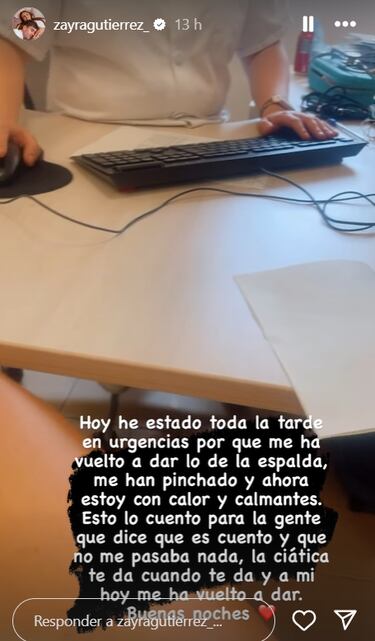 Zayra, la hija de Guti, reaparece desde las urgencias del hospital: ¡°Calor y calmantes...¡±