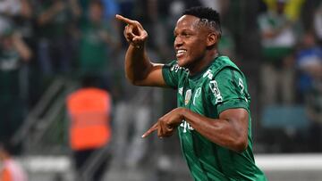 Yerry Mina fue una de las figuras del Palmeiras ante Tucum&aacute;n.