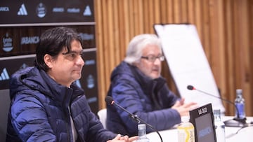 Marco Garcés, director de fútbol del Celta, durante la rueda de prensa ofrecida este miércoles.