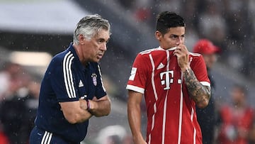 Ancelotti y James Rodr&iacute;guez.