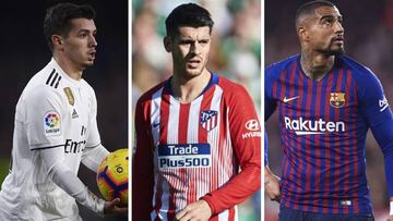 Brahim Díaz (Real Madrid), Álvaro Morata (Atlético de Madrid) y Kevin Prince Boateng (Barcelona).