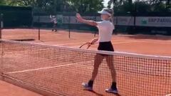Un niño se coló en el entreno de Bouchard y practicaron juntos