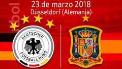 Alemania y España jugarán un amistoso en marzo de 2018