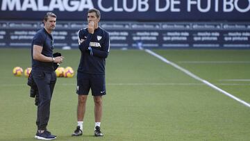 ENTRENAMIENTO MALAGA CF. MU&Atilde;IZ Y CAMINERO.