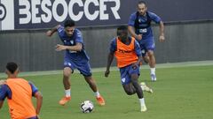 Moussa con Ramalho en un entrenamiento.