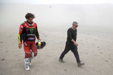 Tercera etapa entre San Juan de Marcona y Arequipa. El español Joan Barreda abandonó el Dakar tras perderse en un barranco sin salida.