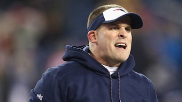 FOXBORO, MA - JANUARY 14: Offensive Coordinator Josh McDaniels of the New England Patriots looks on prior to the AFC Divisional Playoff Game against the Houston Texans at Gillette Stadium on January 14, 2017 in Foxboro, Massachusetts. Maddie Meyer/Getty Images/AFP
== FOR NEWSPAPERS, INTERNET, TELCOS & TELEVISION USE ONLY ==