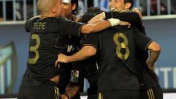 Piña madridista en Málaga.