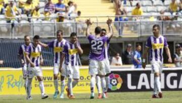 Celebración del 0-1 en Las Palmas