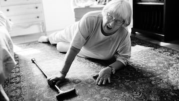 Elderly woman fell on the floor