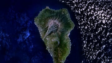 Isla de La Palma vista desde el aire