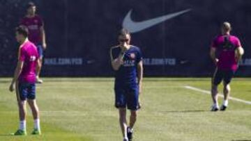 Luis Enrique en una sesión de entrenamiento.