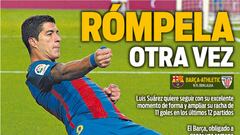 Arenga a Suárez y la reacción de Luis Enrique, en las portadas