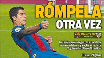 Arenga a Suárez y la reacción de Luis Enrique, en las portadas