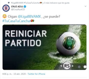 Cruz Azul bromea si se puede reiniciar partido de eLiga frente Atlas