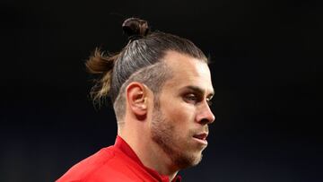 CARDIFF, WALES - NOVEMBER 13: Gareth Bale of Wales looks on as he warms up prior to the 2022 FIFA World Cup Qualifier match between Wales and Belarus at Cardiff City Stadium on November 13, 2021 in Cardiff, Wales. (Photo by Richard Heathcote/Getty Images)