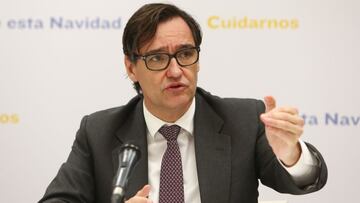 El ministro de Sanidad, Salvador Illa, interviene durante la presentación de la campaña publicitaria del Ministerio de Sanidad para esta Navidad, en Madrid (España), a 7 de diciembre de 2020.
7 DICIEMBRE 2020;SANIDAD;MINISTERIO DE SANIDAD;NAVIDAD;SALVADOR ILLA;PUBLICIDAD;CORONAVIRUS;CONTAGIOS;CELEBRACIONES
EUROPA PRESS/R.Rubio.POOL
07/12/2020