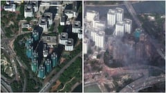 Imágenes satelitales revelan la magnitud del incendio de Hong Kong: arrasó siete torres y fallecieron 128 personas