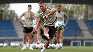 Eden Hazard, durante un entrenamiento del Real Madrid.