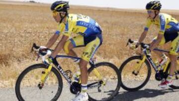 Alberto Contador durante la quinta etapa de la Vuelta a Espa&ntilde;a.
 