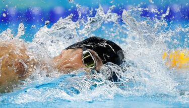 Phelps nadó con el gorro de su compañero en el 4x200 libres