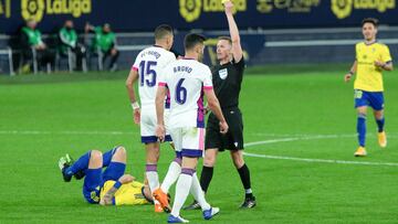 Yellow card Jawad El Yamiq of Valladolid during LaLiga, football match played between Cadiz Club Futbol and Real Valladolid at Ramon de Carranza Stadium on December 29, 2020 in Cadiz, Spain.
AFP7
29/12/2020 ONLY FOR USE IN SPAIN