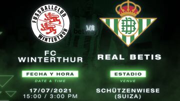 El anuncio del partido ante el Winterthur.