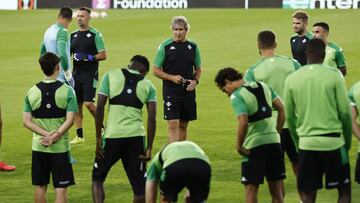 Pellegrini, en un entrenamiento. 