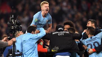 El Manchester City celebra la Carabao Cup.