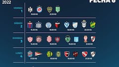 Torneo Liga Profesional 2022: horarios, partidos y fixture de la jornada 6