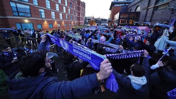 La afición del Espanyol, en Wolverhampton.