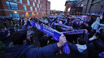 La afici&oacute;n del Espanyol, en Wolverhampton.