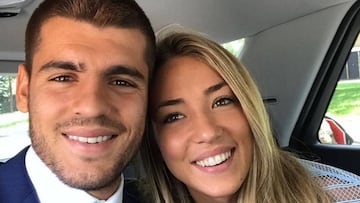 Morata y Alice Campello, que ha conquistado a la prensa brit&aacute;nica