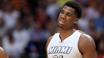 Hassan Whiteside en el partido ante los Pacers